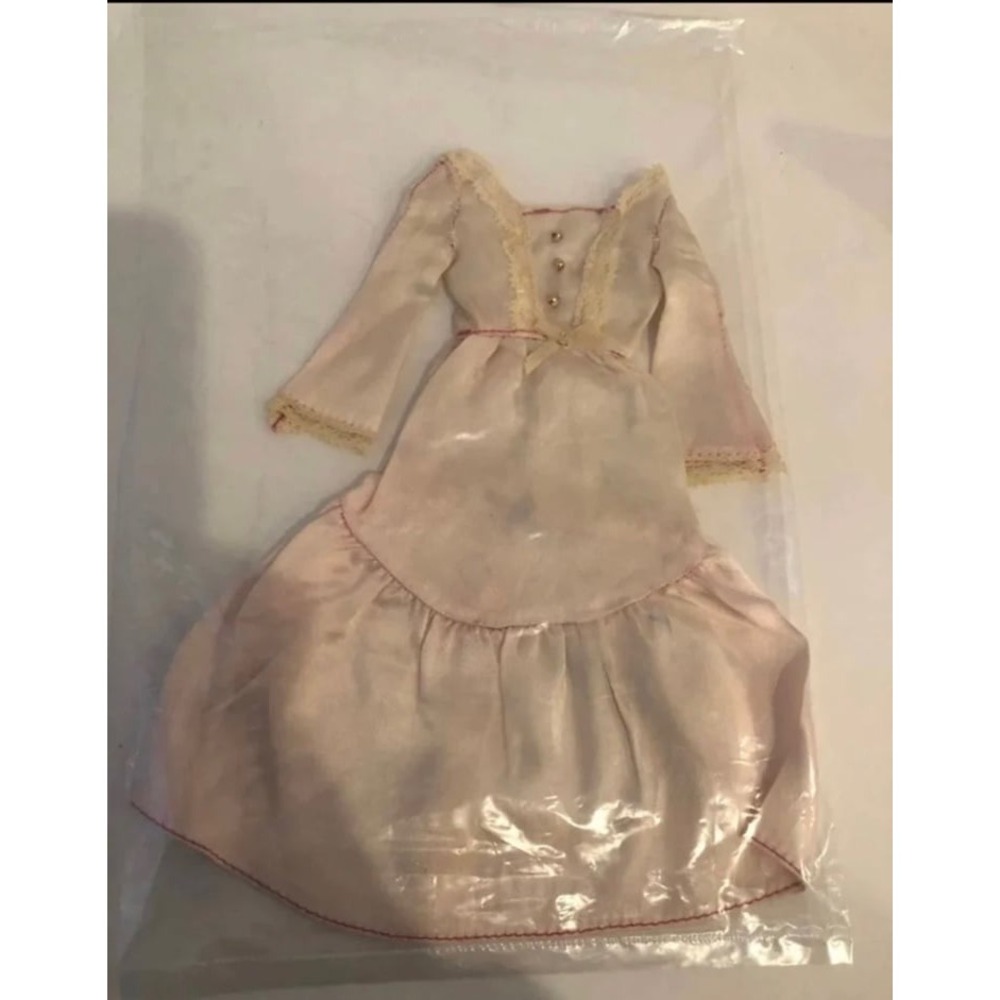 Vintage Barbie Doll Dress Lace Trim